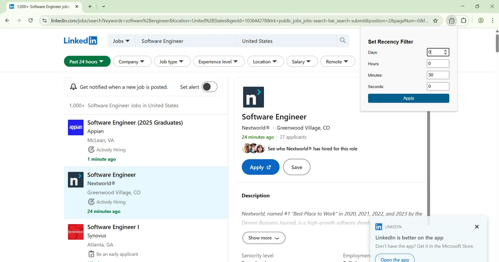 Apply First - Chrome Extension screenshot 1
