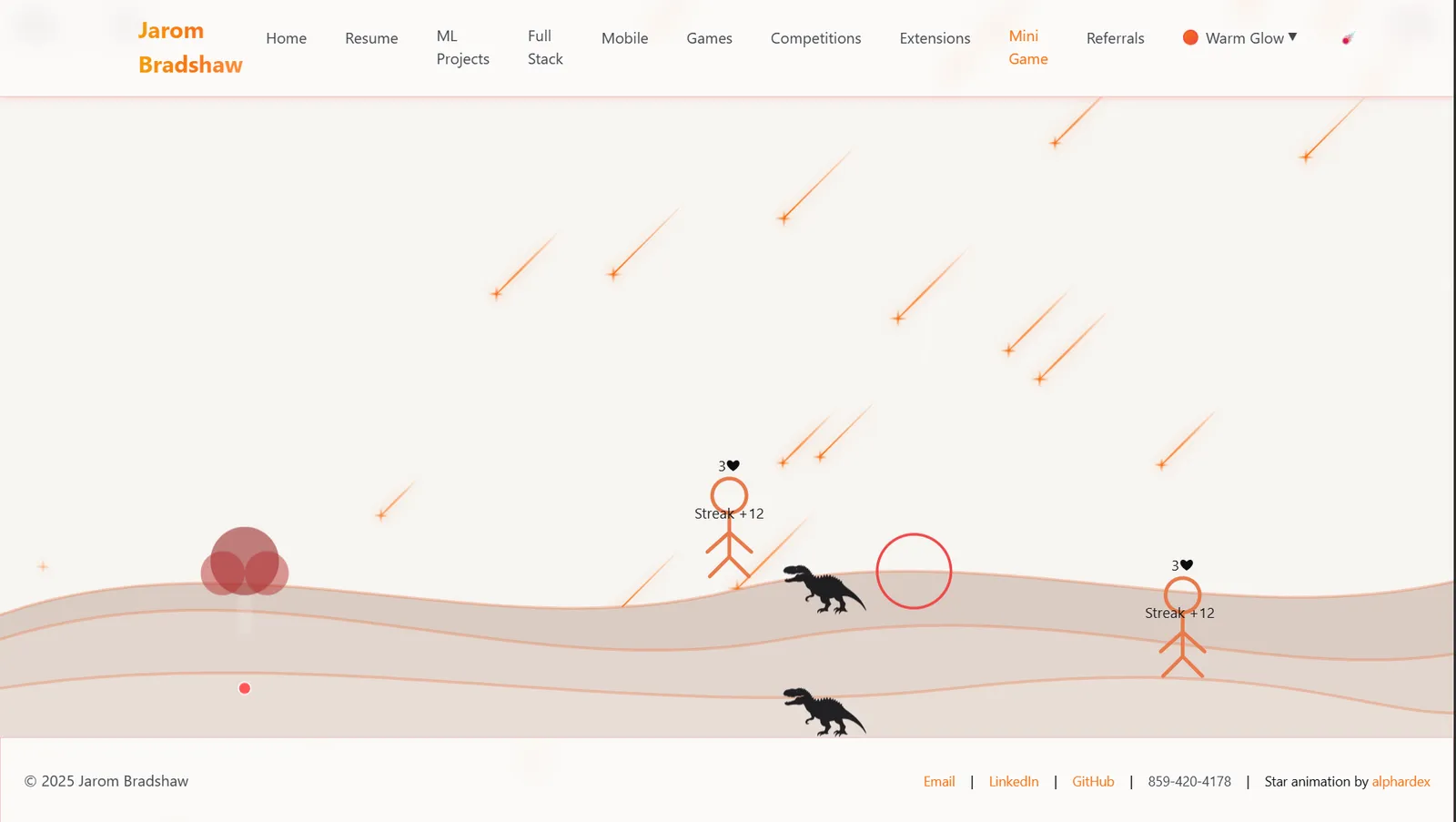 Starry Night & Meteor Mini‑Games (Web) screenshot 2